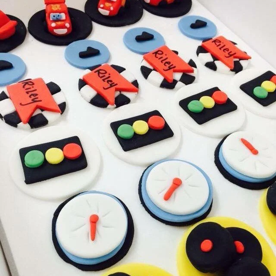 Cars Cupcake, Cake & Dessert Fondant Toppers | 12