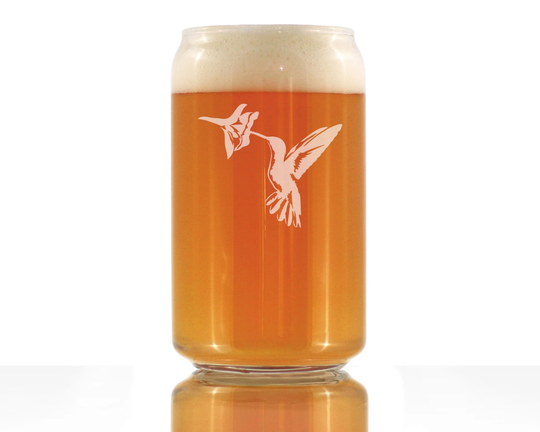 Hummingbird - Beer Can Pint Glass Bird Themed Gifts & Décor For Watchers Gardeners 16 Oz