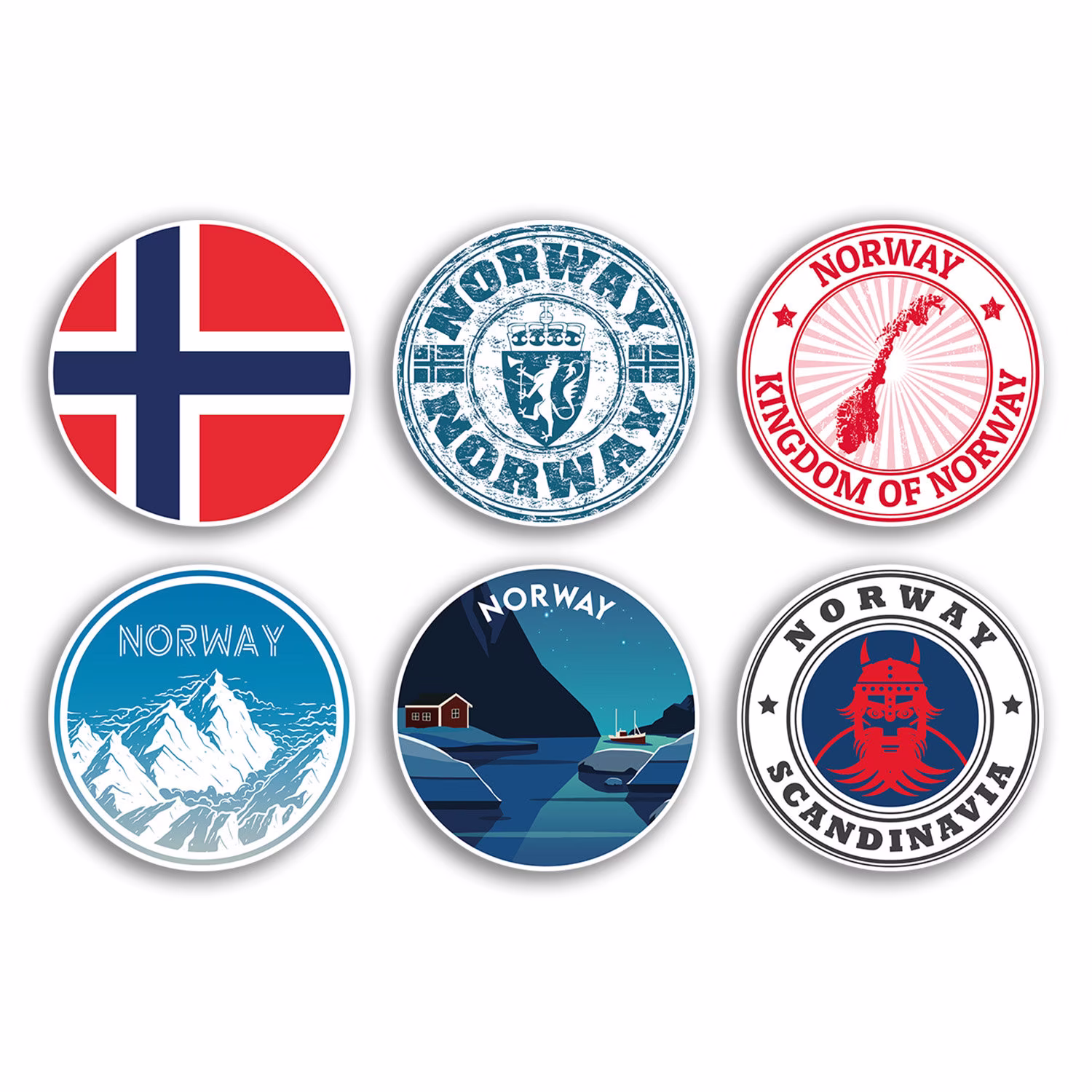 6 X 10cm Norway Vinyl Stickers - Norwegian Scandinavia Country City Travel Map Flag Holiday Luggage Men Women Boys Girls Design Gift #78844