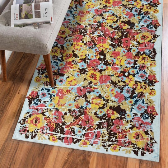 Dalimil Flatweave Cotton Mint/Yellow/Red Rug