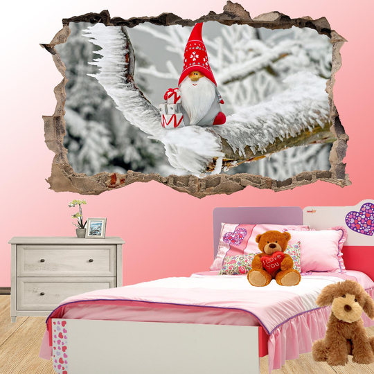 Santa Snow Christmas Wall Sticker Mural Poster Decal Room Office Nursery Decor Id1891