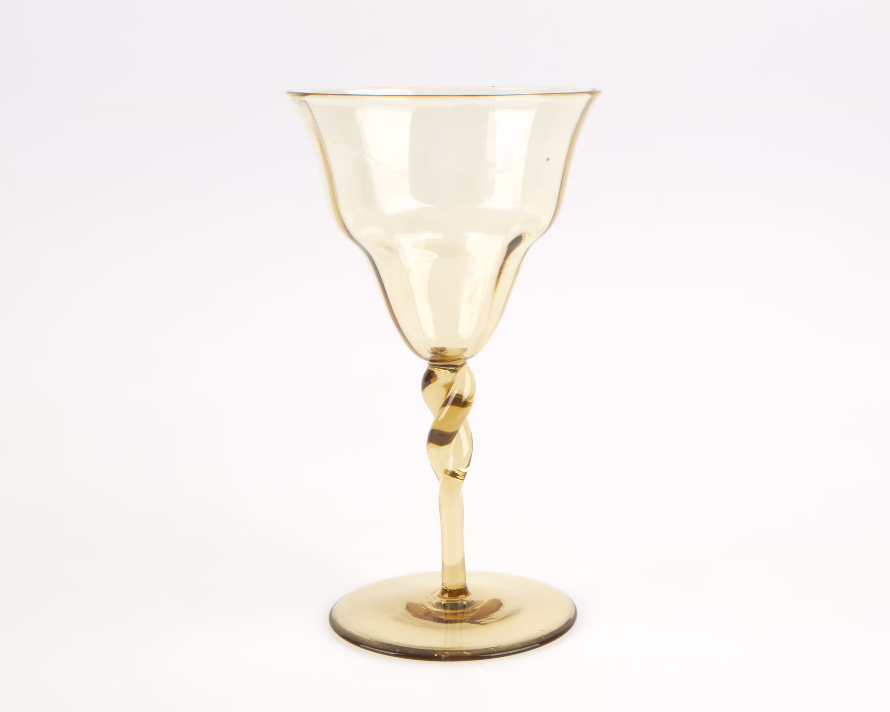 Antique 1880-1900S Whitefriars James Powell Arts & Crafts Amber Wine Glass Designed By Harry Powell. Last One