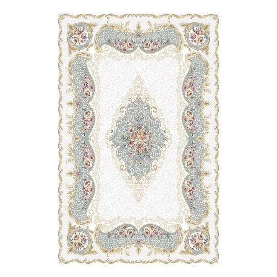 Abdulrahman White/Light Blue Rug