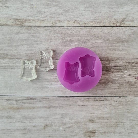 Resin Silicone Mold - 15mm Christmas Bell Stud Earrings Mold, Resin Flexible Polymer Clay Supplies, Supplies
