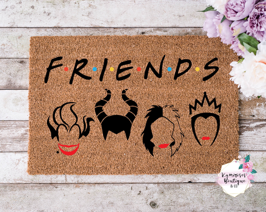 Friends Custom Doormat, Villains Custom Doormat, Princess Home Decor, Friends, Character Doormat