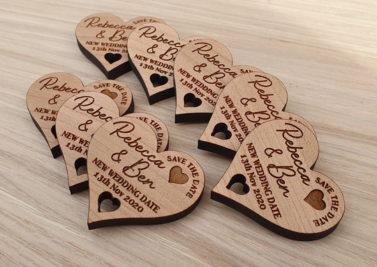 Save The Date Personalised Wood Wedding Fridge Magnets