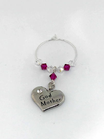 Gifts For Godmother, Wine Glass Charm, Mum, Mother's Day, Birthday Gift