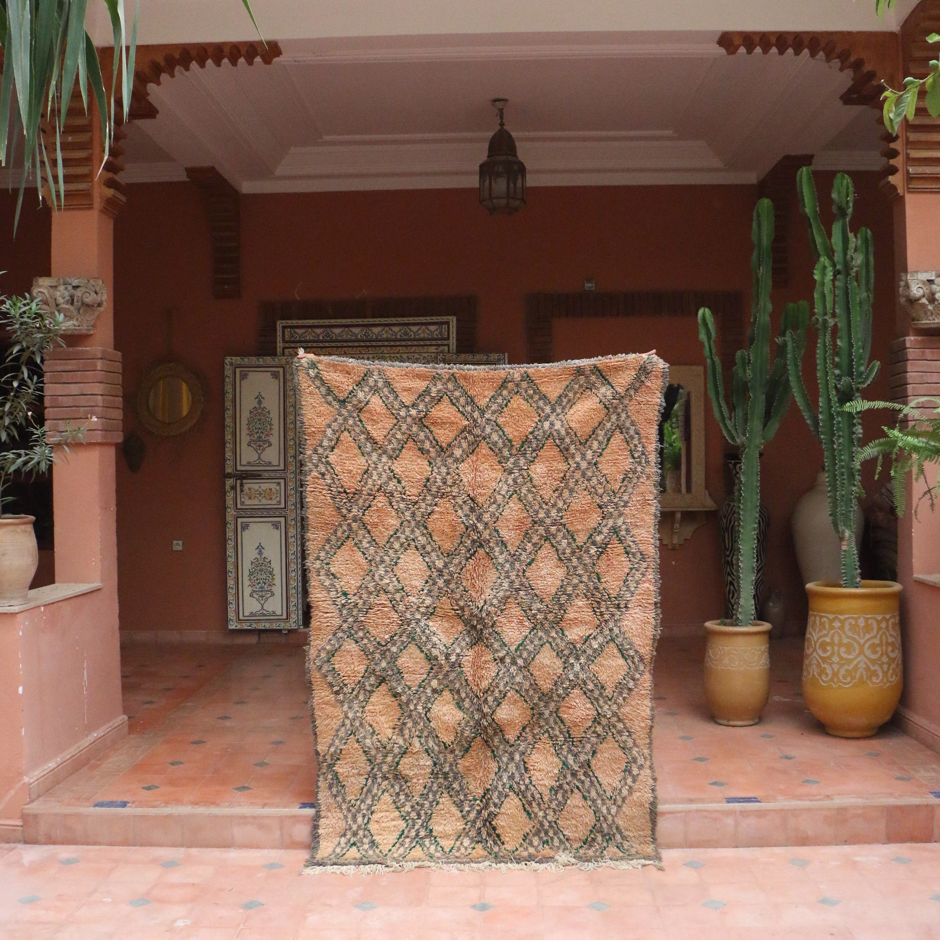 Checkered Rug, Bohemian Decor, Woven Rug For Bedroom
