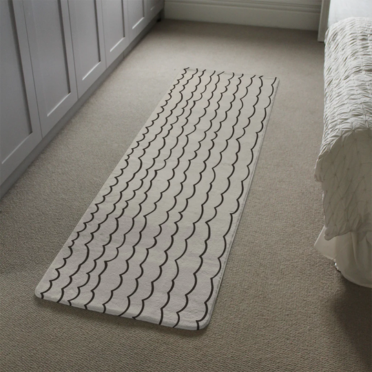 Lounsbury Wave Lines Designer Shaggy Grey/Black Rug
