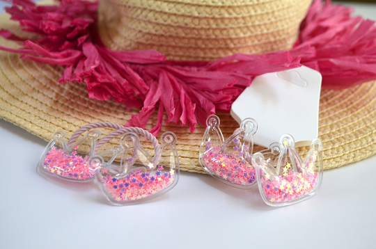 Sparkle Princess Shaker Hair Ties, Summer Kids Confetti Bobbles, Back To School, Gift For Girls, Elastics Toddler Baby, Party Favor