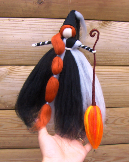 Kitchen Witch Doll By Jade Shen, Storm Witch, Samhain Doll, Pagan Felted Merino Wiccan Festival UK