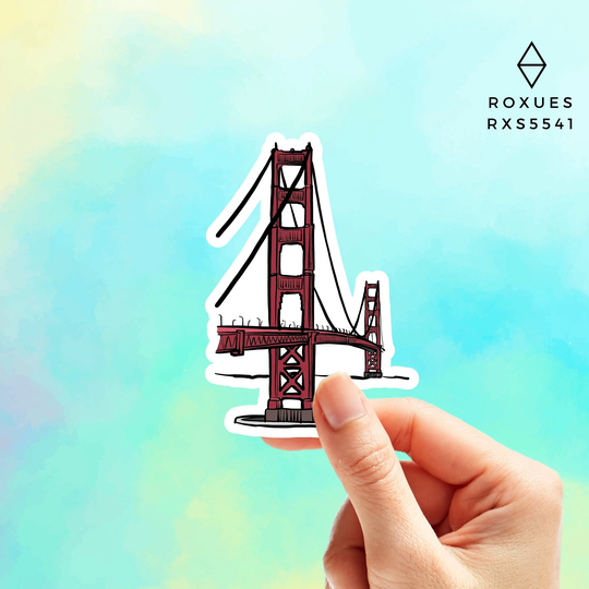 Golden Gate Bridge Sticker, California Stickers, Travel Stickers For Laptop, Macbook Pro Waterbottle Roxues