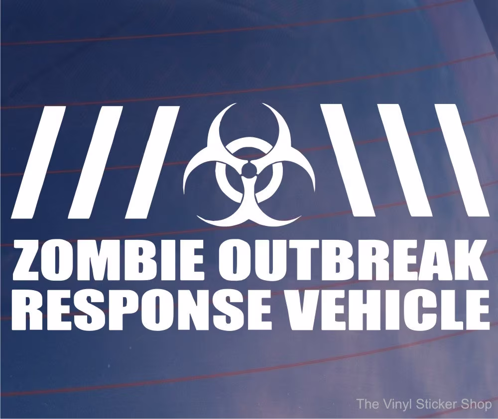 Car Sticker Zombie Outbreak Response Vehicle Funny Novelty Boot Door Window Decal Present Large Size