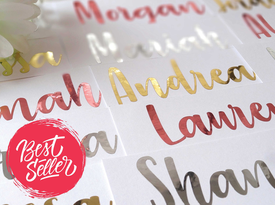 Custom Vinyl Name Stickers, Personalized Wedding, Wedding Favor, Gift Box Decal, Glass Water Bottle Sticker, Decor Idea
