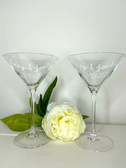 Crystal Couple's Champagne Coupe Glass Set, Glasses For Wedding Gift, Anniversary Gift Or Engagement