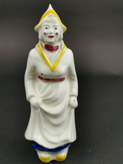 Vintage Dutch Lady Bottle Figurine Figural Novelty 1920's - 1930's Original Ceramic Pottery Hand Painted