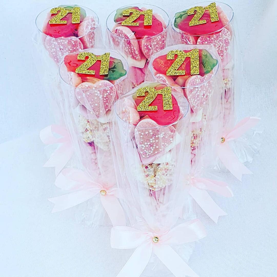 21st Birthday Party Favours Champagne Glass Candy Sweets 16Th 18Th 40Th 50Th | Qty 1