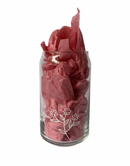 Flower Field Beer Can Glass | Floral Feminine Iced Coffee