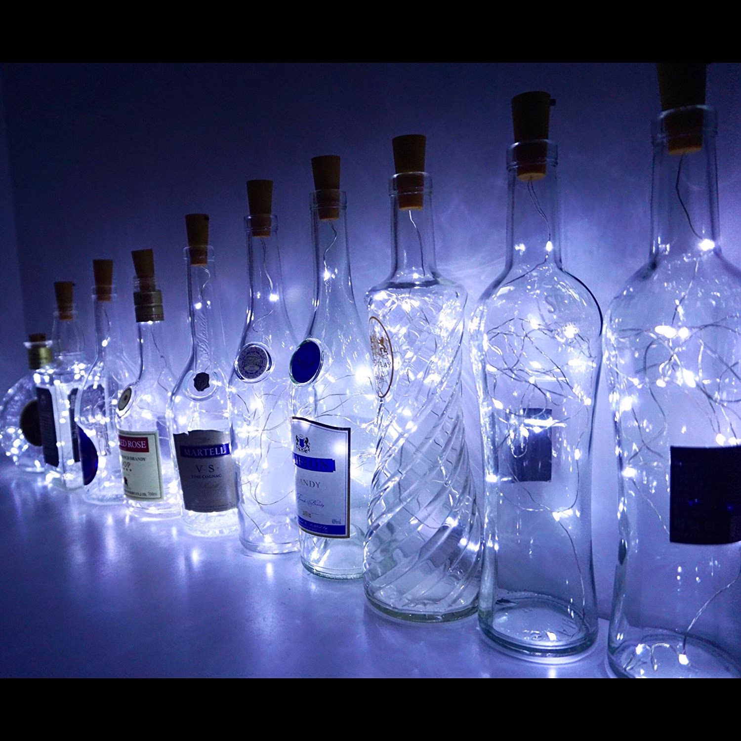 Wine Bottle Led Cork Lights Diy | Cool White Batteries Included Glass Jar Craft Light Wedding Paint Lantern Christmas Fairy String Kit