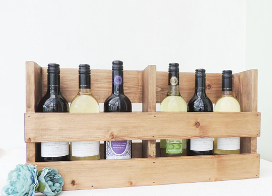 Wine Rack, Wooden Bottle Holder, Kitchen Storage, Shelf, Wall Mounted, Freestanding Rustic Decor, Shelves