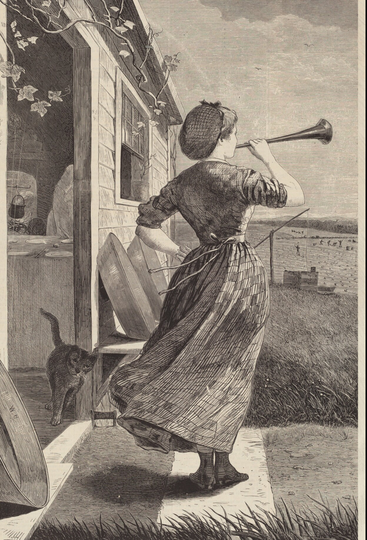 The Dinner Horn By Winslow Homer, 1870 - Postcard