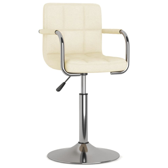 vidaXL Bar Stool Cream Fabric Seat Seating Swivel Pub Bistro Chair Furniture