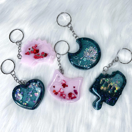 Shaker Keyrings, Emerald, Strawberry Milkshake Keychain, Unusual Keyring, Unique Gift