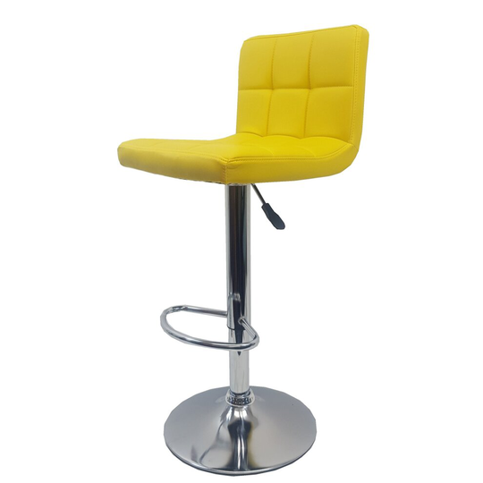 Single Yellow "Modena" Faux Leather Bar Stool, , swivel, height adjustable