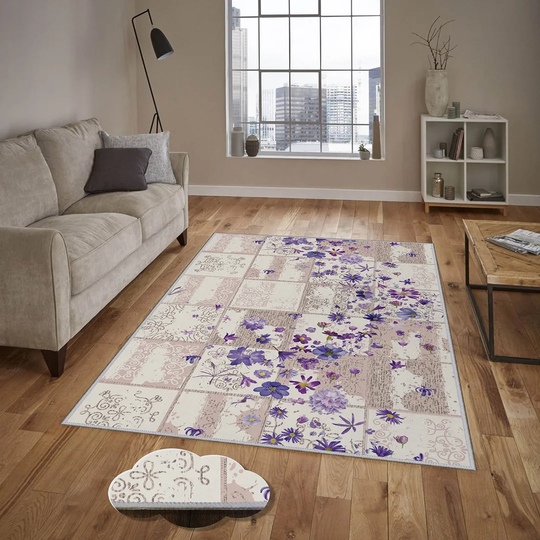 Melvina Flatweave Beige/Brown/Violet Rug