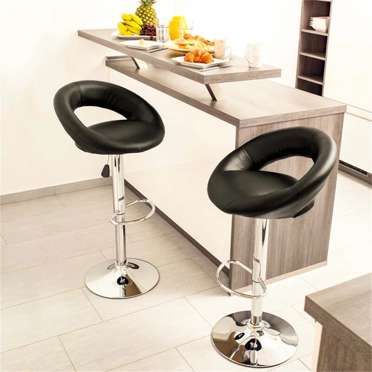 Bar Chairs Set Of 2 Made Of Artificial Leather