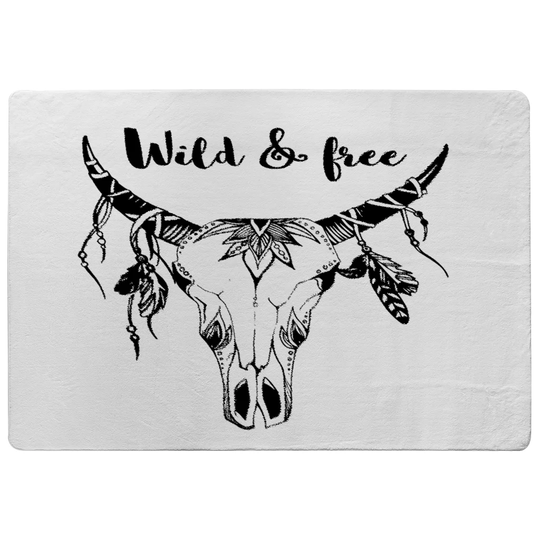 Gibson Boho Chic Fashion Designer Shaggy White/Black Rug