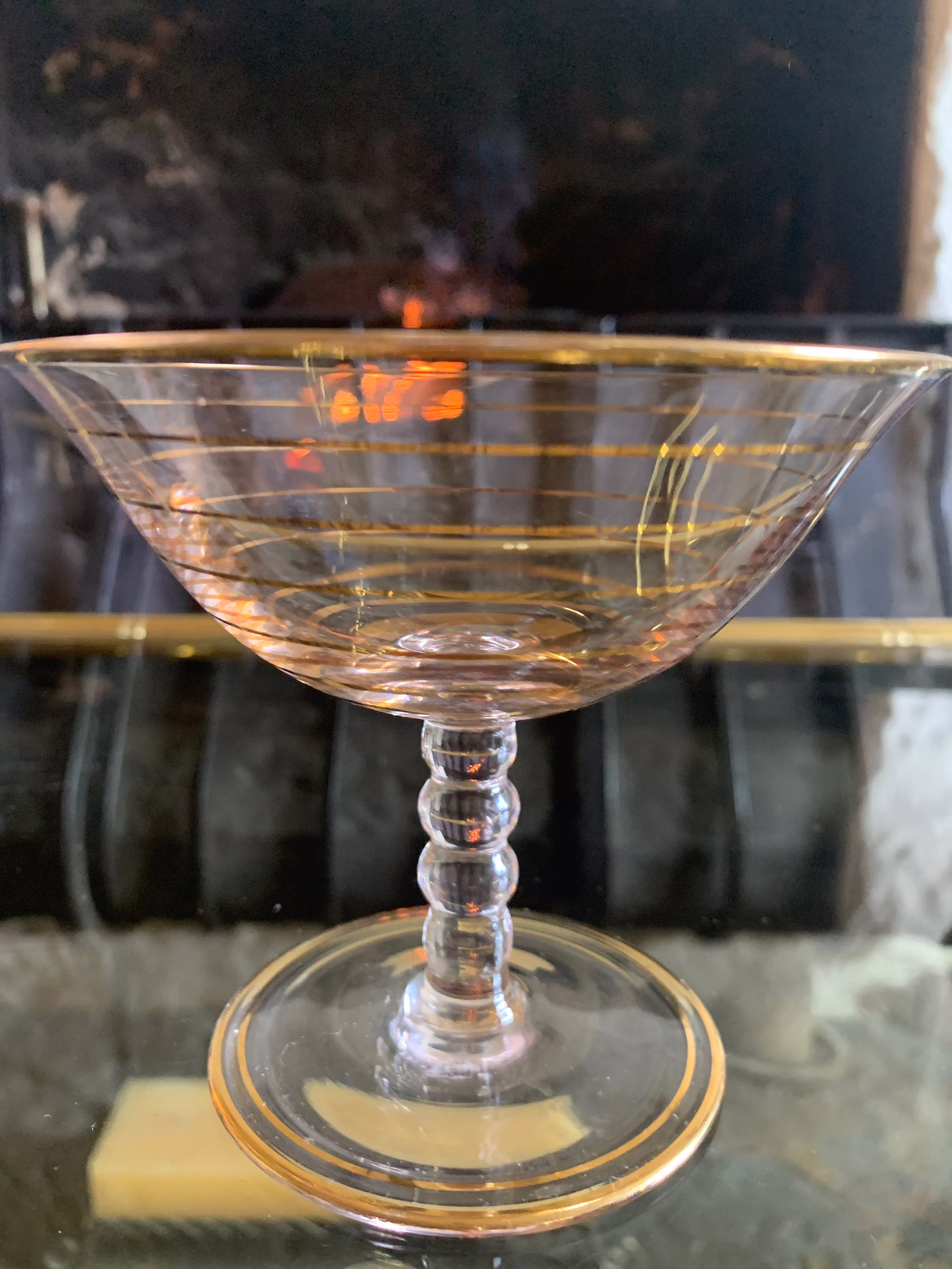 Vintage Gold Gilt Cocktail Glass, Champagne Glass