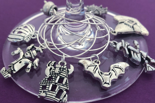 Halloween Wine Glass Charms, Hostess Gift, Party Themed Table Decor, Lover Gift