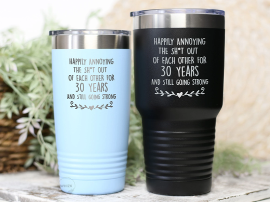 30Th Anniversary Tumbler, Gifts For Men Women Parents, 30 Yr Wedding Him Her Pearl, Year Cup T308