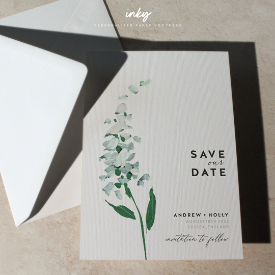 Floral Save The Dates, Simple Our Wedding Stationery, Invitations, Greenery Date, Modern, Classic Sussex