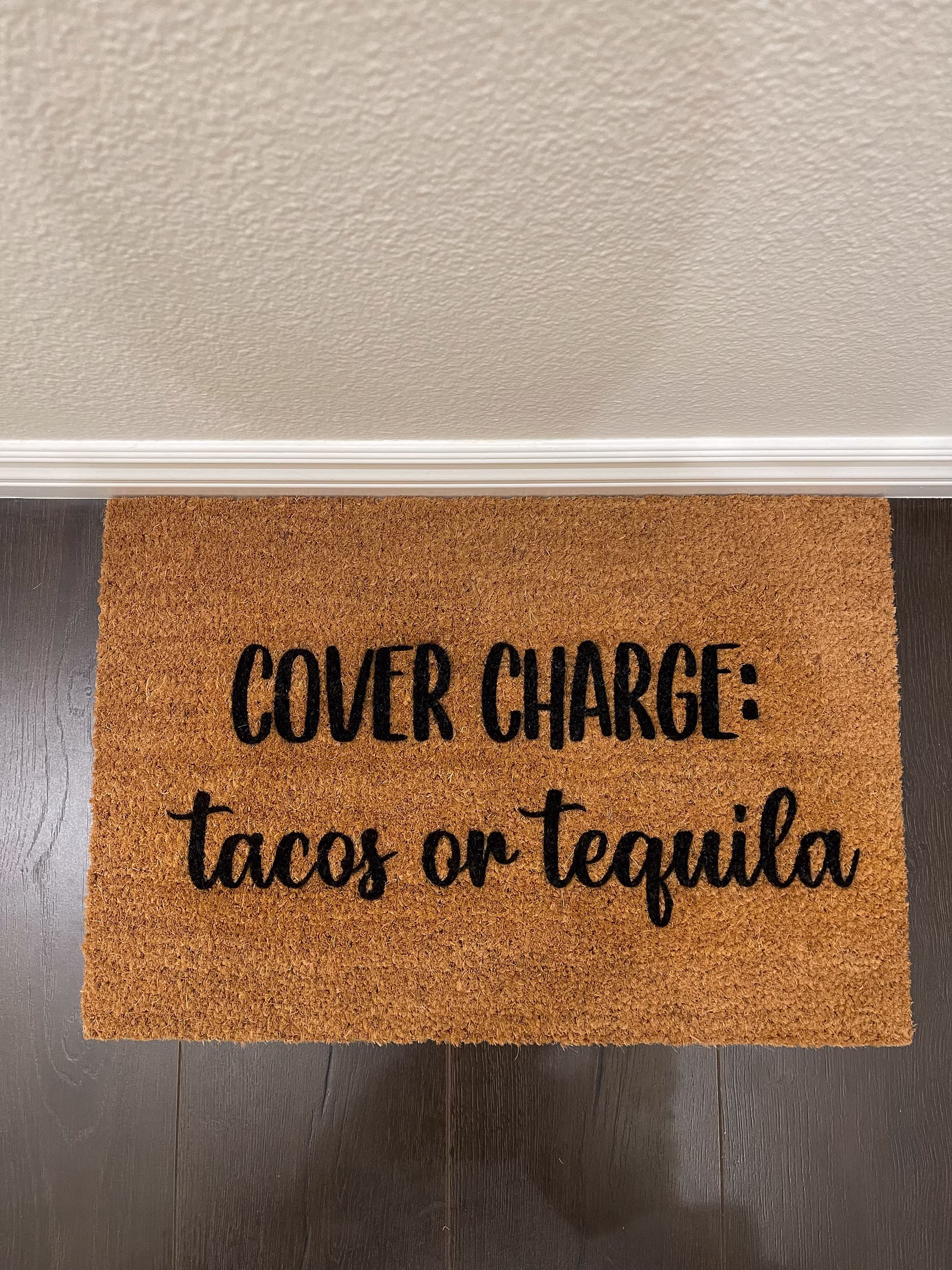 Cover Charge Tacos Or Tequila Doormat | Funny House Warming Gifts Door Mat & Lovers