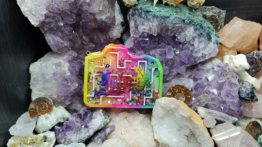 Final Rainbow Fantasy X Camera Maze Snowglobe Keyring, Necklace, Pendant