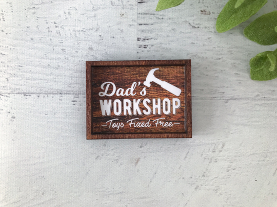Wood Framed Miniature Sign | Farmhouse Type Tiered Tray Décor Handmade in U.s.a. - Dad Of Girls #outnumbered