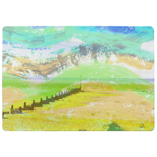 Hensley Beach Designer Shaggy Yellow/Green Rug