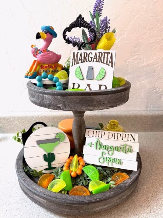 Margarita Bar 3D Mini Signs, Sippin, Cup, Home Decor, Tier Tray Kitchen Summer