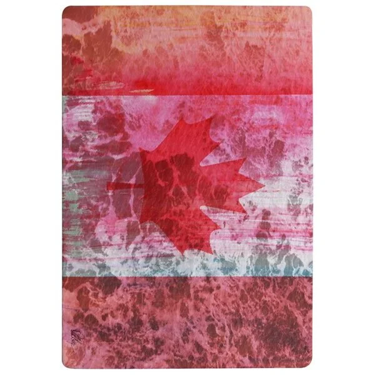Harrell Canada Flag Designer Shaggy Red Rug