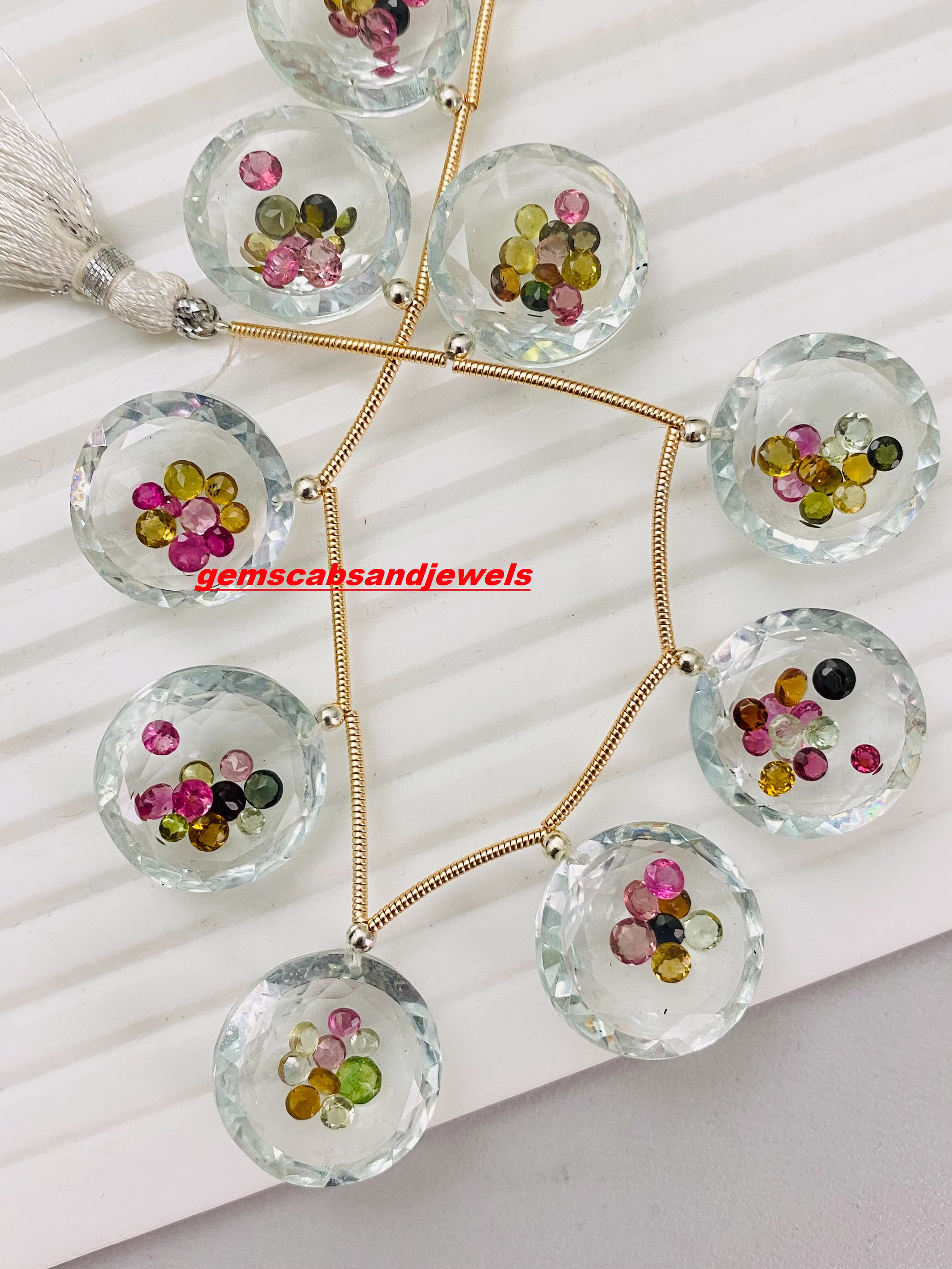 Natural Multi Tourmaline & Crystal Quartz Floating Shaker Packed Round Shape Beads, Tourmaline Inside Filled in Beads, Size 18mm, 6 Pieces