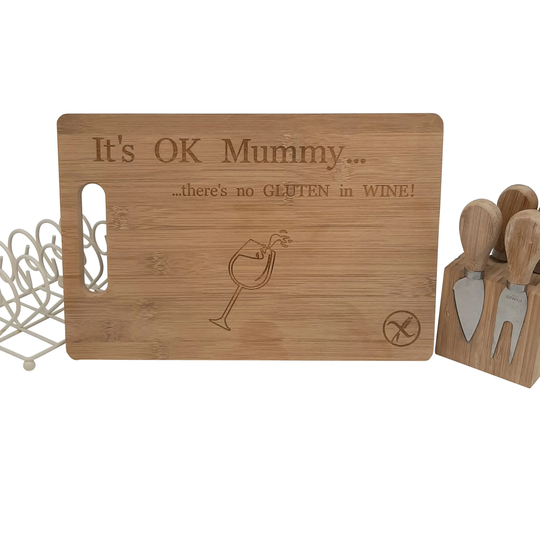 Personalised Gluten Free/Coeliacs Chopping Board. Gift Idea For & Those Who Are Free. Made From Bamboo
