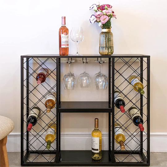 Louisa 34 Bottle Floor Wine & Glass Rack