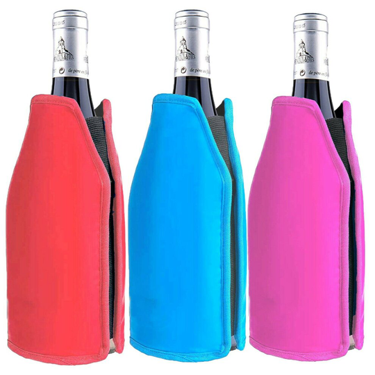 GEEZY Black Slip-On Wine Bottle Gel Cooler Sleeve