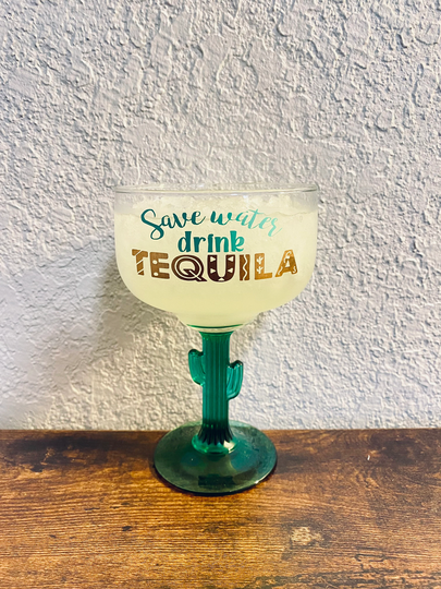 Margarita Glass | Personalize Save Water Drink Tequila Salty Like My Gift For Him Or Her