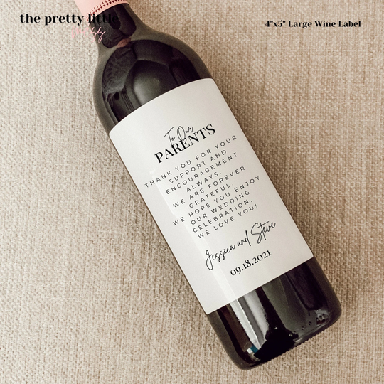 Thank You Wine Label, Card, Gift, Candle, Mini Champagne, Party Favor You, Sticker