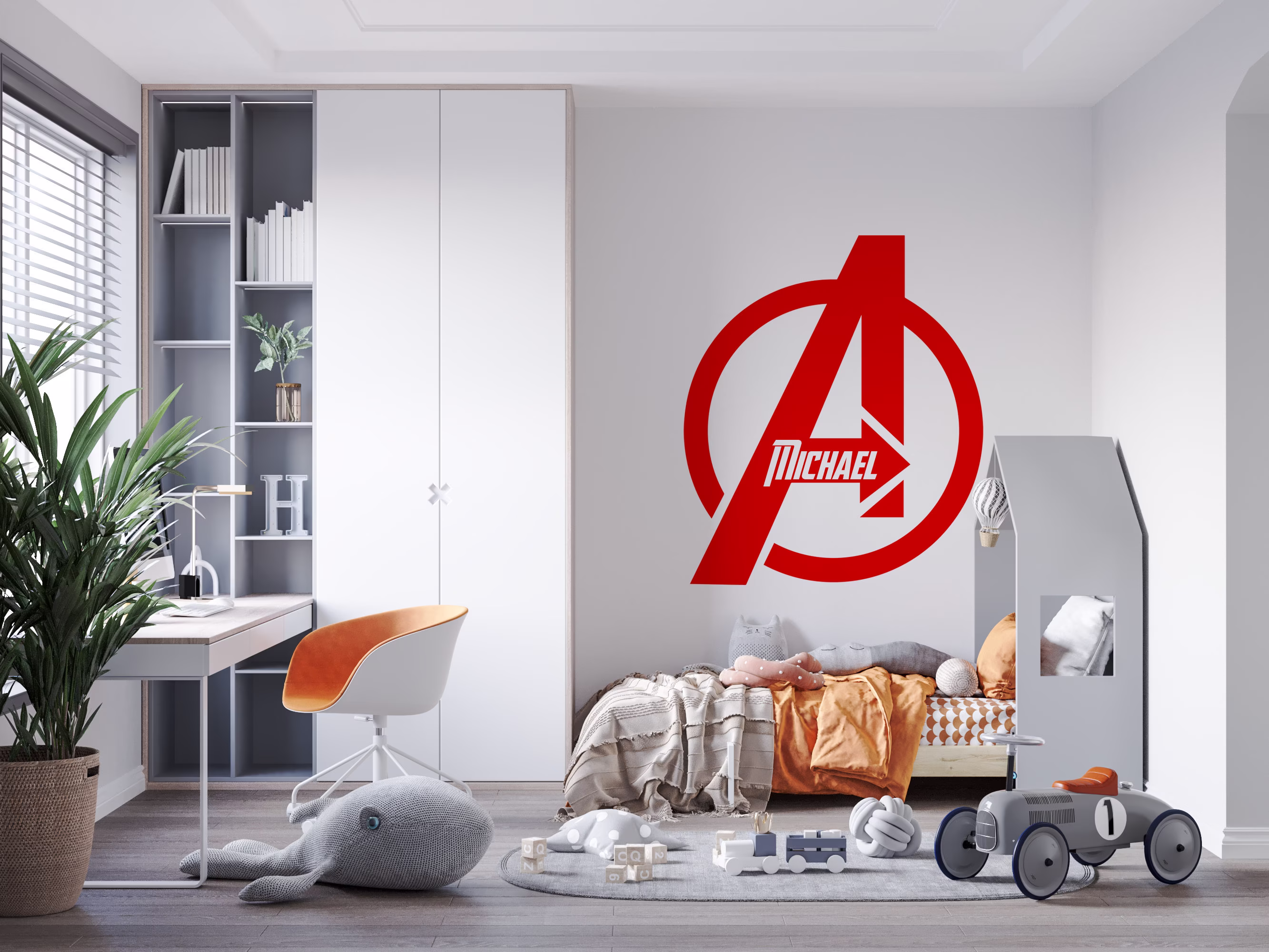 Personalised Avengers Superhero Inspired Kids Name Wall Vinyl Decal Sticker