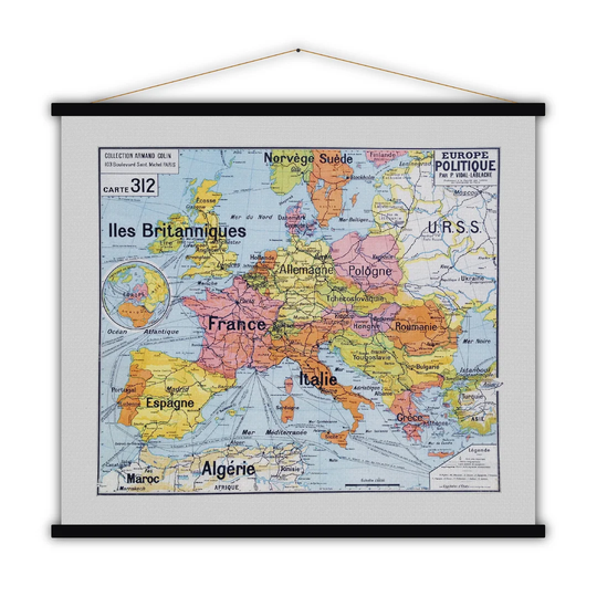 Europe Politique - Graphic Art Print on Fabric