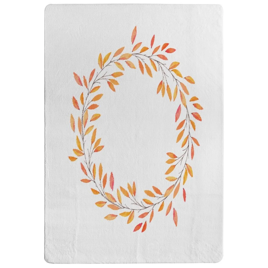 Oquendo Autumn Reath Designer Shaggy Yellow/Orange/White Rug